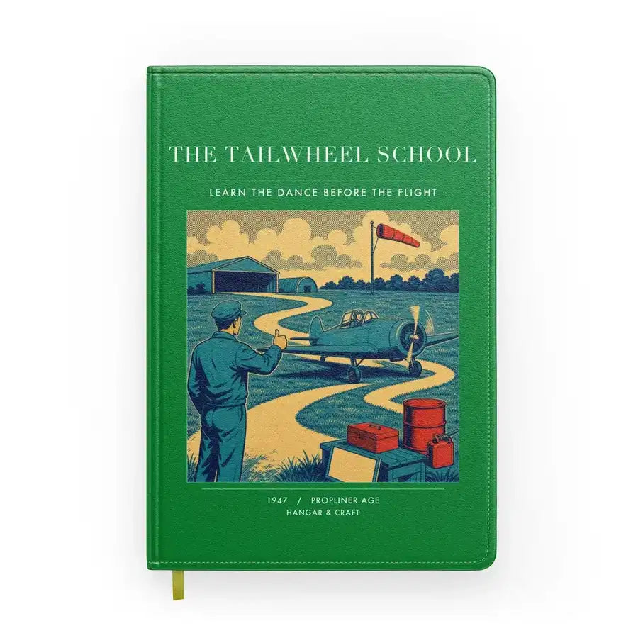 VINTAGE G4178 - The Tailwheel School - Designed Notebooks design on green