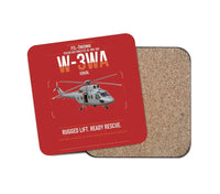 Thumbnail for PZL-Świdnik W-3WA Sokół design on red 1 piece coaster