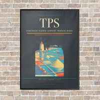 Thumbnail for Vincenzo Florio Airport Trapani-Birgi TPS vertical canvas print - framed - gray background