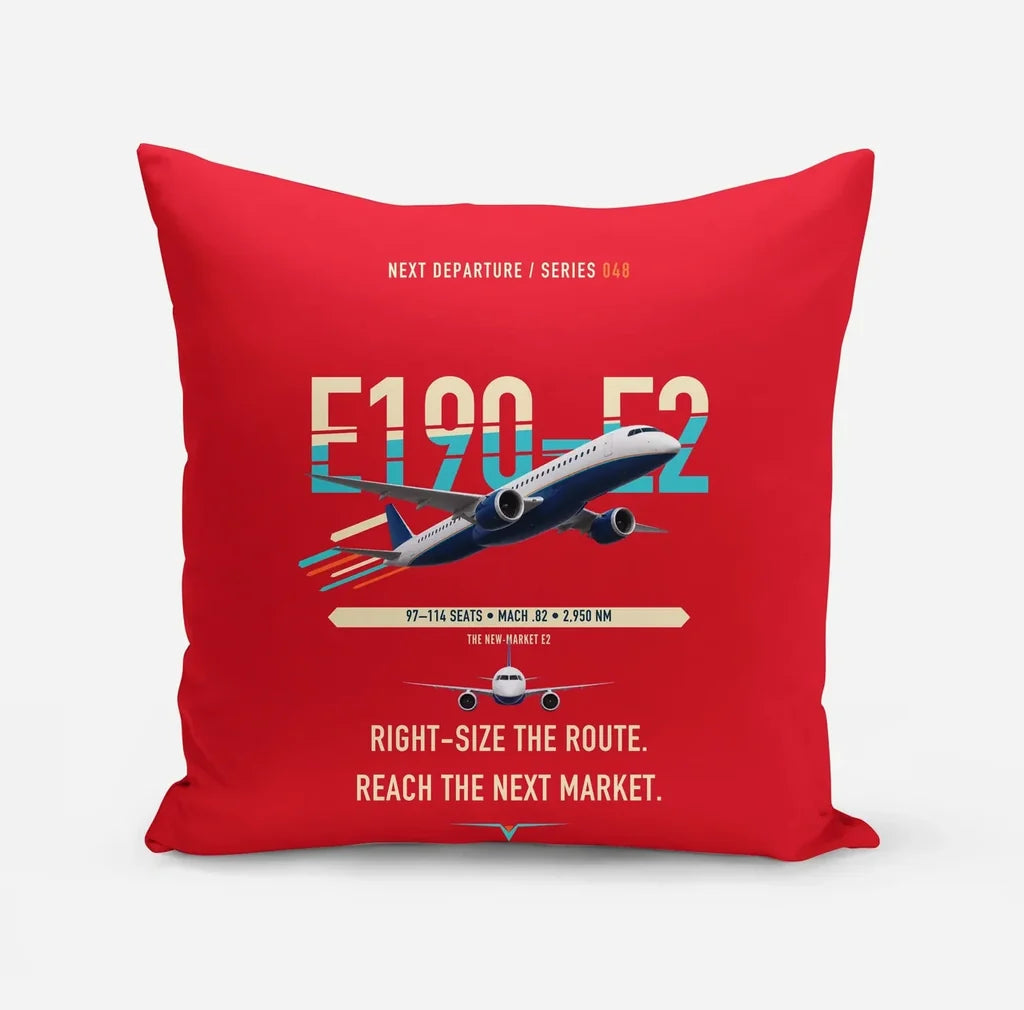 Embraer E190-E2 design on red pillow