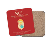 Thumbnail for Newcastle International Airport (NCL) design on red 1 piece coaster