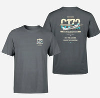 Thumbnail for Cessna 172 Skyhawk design on gray t-shirt, double-side print