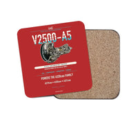 Thumbnail for V2500-A5 design on red 1 piece coaster