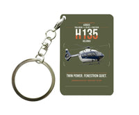 Thumbnail for Airbus H135 design on green army designed key chain, double-side print
