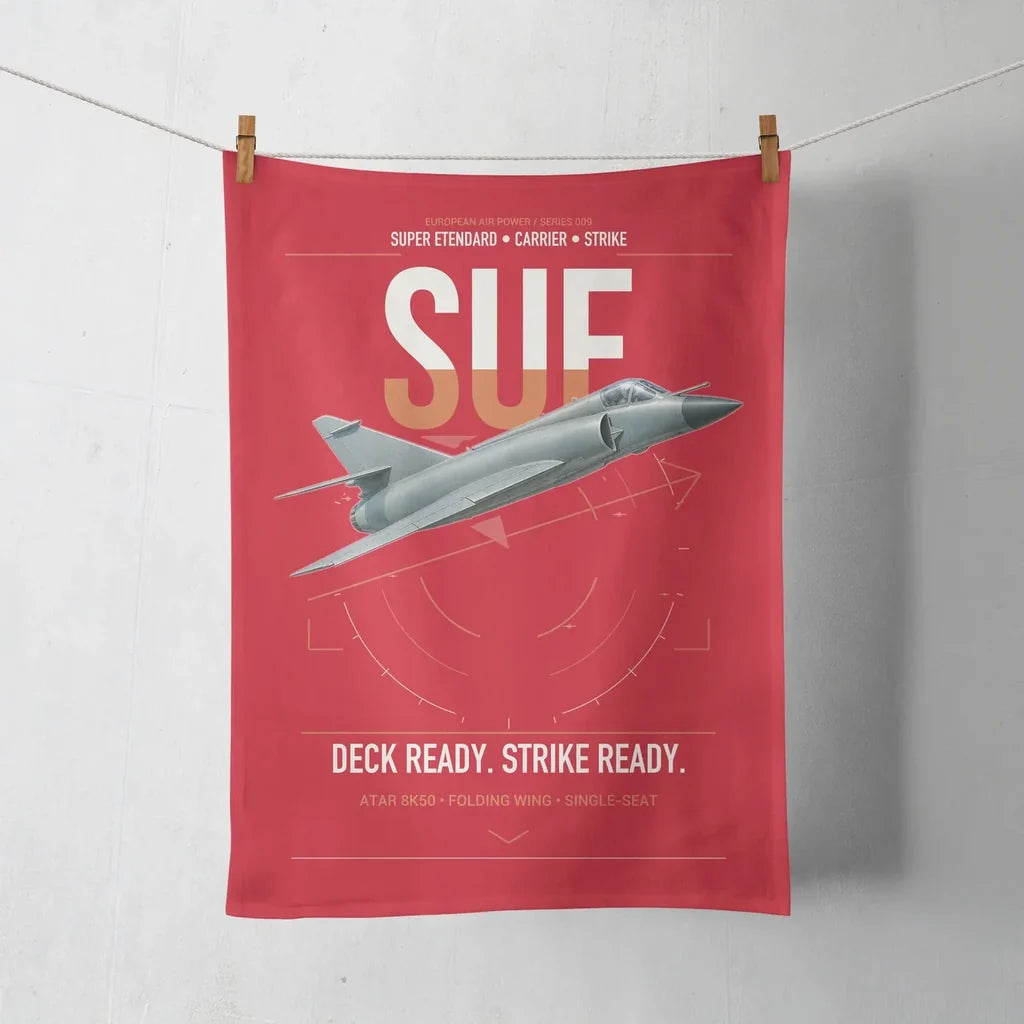 Dassault Super Étendard design on red towel