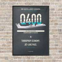 Thumbnail for De Havilland Dash 8-400 vertical canvas print - framed - gray background