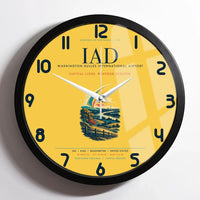 Thumbnail for Washington Dulles International Airport (IAD) design on yellow framed wall clock