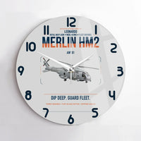Thumbnail for Leonardo AW101 Merlin HM2 design on light gray no frame wall clock