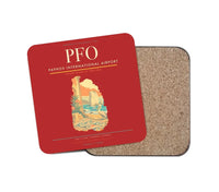 Thumbnail for Paphos International Airport (PFO) design on red 1 piece coaster