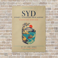 Thumbnail for Sydney Kingsford Smith Airport SYD vertical canvas print - no frame - beige background
