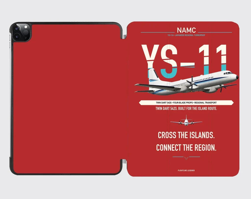 NAMC YS-11A design on red ipad tablet case