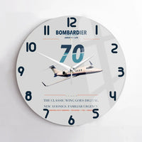 Thumbnail for Bombardier Learjet 70 design on light gray no frame wall clock