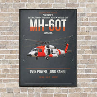 Thumbnail for Sikorsky MH-60T Jayhawk vertical canvas print - framed - gray background