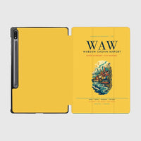 Thumbnail for Warsaw Chopin Airport (WAW) design on yellow samsung tablet tablet case