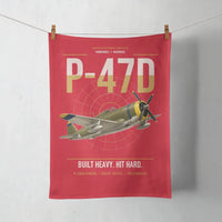 Thumbnail for P-47D Thunderbolt Razorback design on red towel