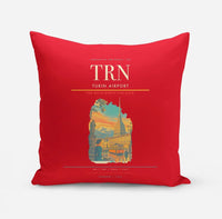 Thumbnail for Turin Airport (TRN) design on red pillow