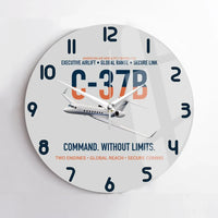 Thumbnail for C-37B Global Command Link design on light gray no frame wall clock