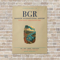Thumbnail for Bangor International Airport BGR vertical canvas print - no frame - beige background