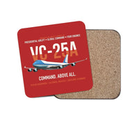 Thumbnail for VC-25A Air Force One Presidential Airlift design on red 1 piece coaster