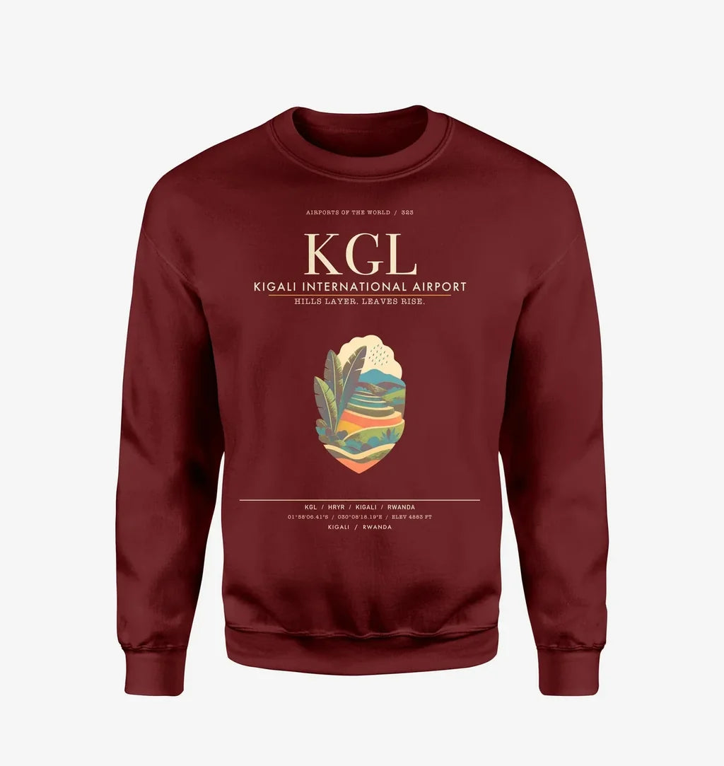 Kigali International Airport KGL Sweatshirt - Wine Red