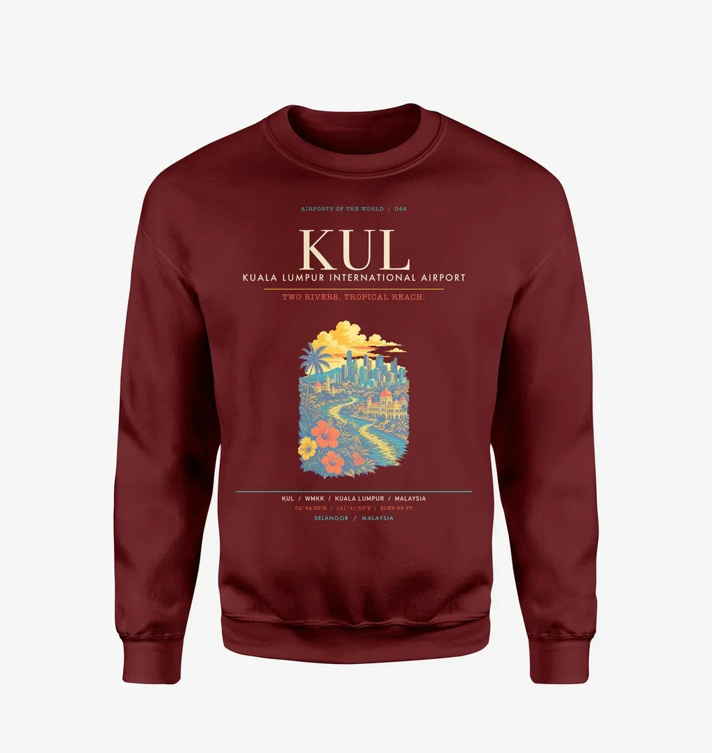Kuala Lumpur International Airport KUL Sweatshirt - Wine Red