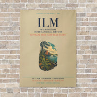 Thumbnail for Wilmington International Airport ILM vertical canvas print - no frame - beige background