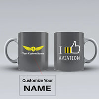 Thumbnail for Customisable I Like Aviation Mug - view 7
