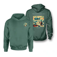 Thumbnail for VINTAGE G4287 - The Powder Morning Lift - Double-Side Hoodie design on green double side