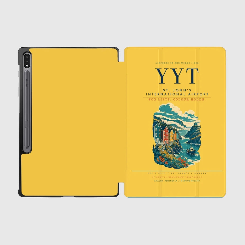 St. John's International Airport (YYT) design on yellow samsung tablet tablet case