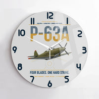 Thumbnail for P-63A Kingcobra design on light gray no frame wall clock