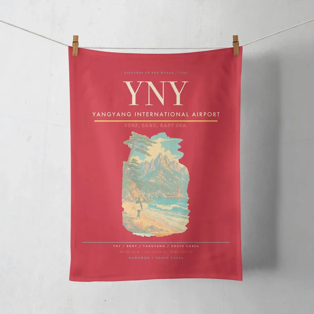 Yangyang International Airport (YNY) design on red towel