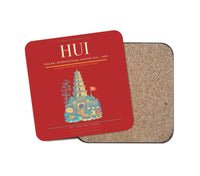 Thumbnail for Phu Bai International Airport (HUI) design on red 1 piece coaster