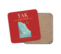 Thumbnail for Yakutat Airport (YAK) design on red 1 piece coaster