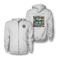 Thumbnail for VINTAGE G4100 - The Round The World - Premium Zipped Hoodie design on white