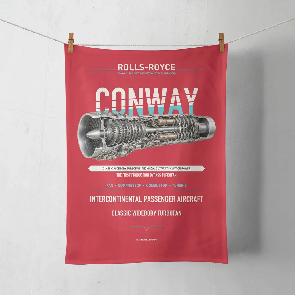 CONWAY design on red towel