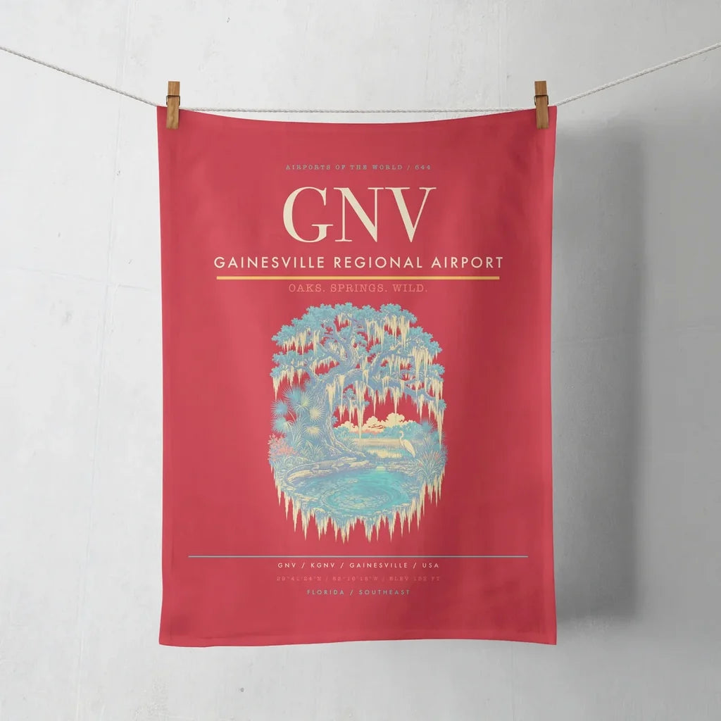 Gainesville Regional Airport (GNV) design on red towel