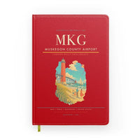 Thumbnail for Muskegon County Airport (MKG) design on red notebook