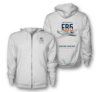 Thumbnail for de Havilland Vampire FB5 design on white premium zipped hoodie, double-side print