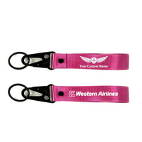 Thumbnail for Western Airlines Hawk-shaped key chain, Pink+ NAME