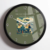 Thumbnail for VINTAGE G4140 - The Old Timers' Bench - Designed Wall Clocks design on greenarmy framed