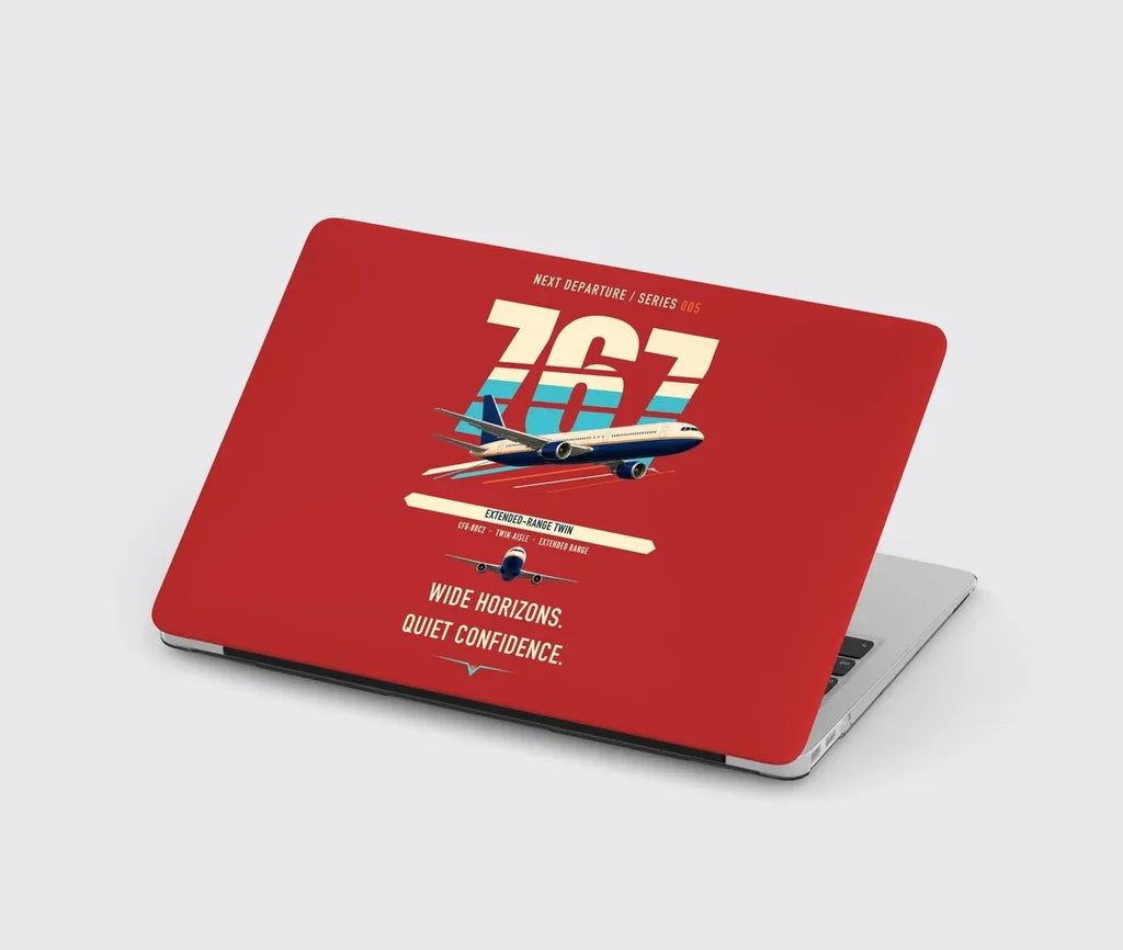 Boeing 767-300ER design on red MacBook case