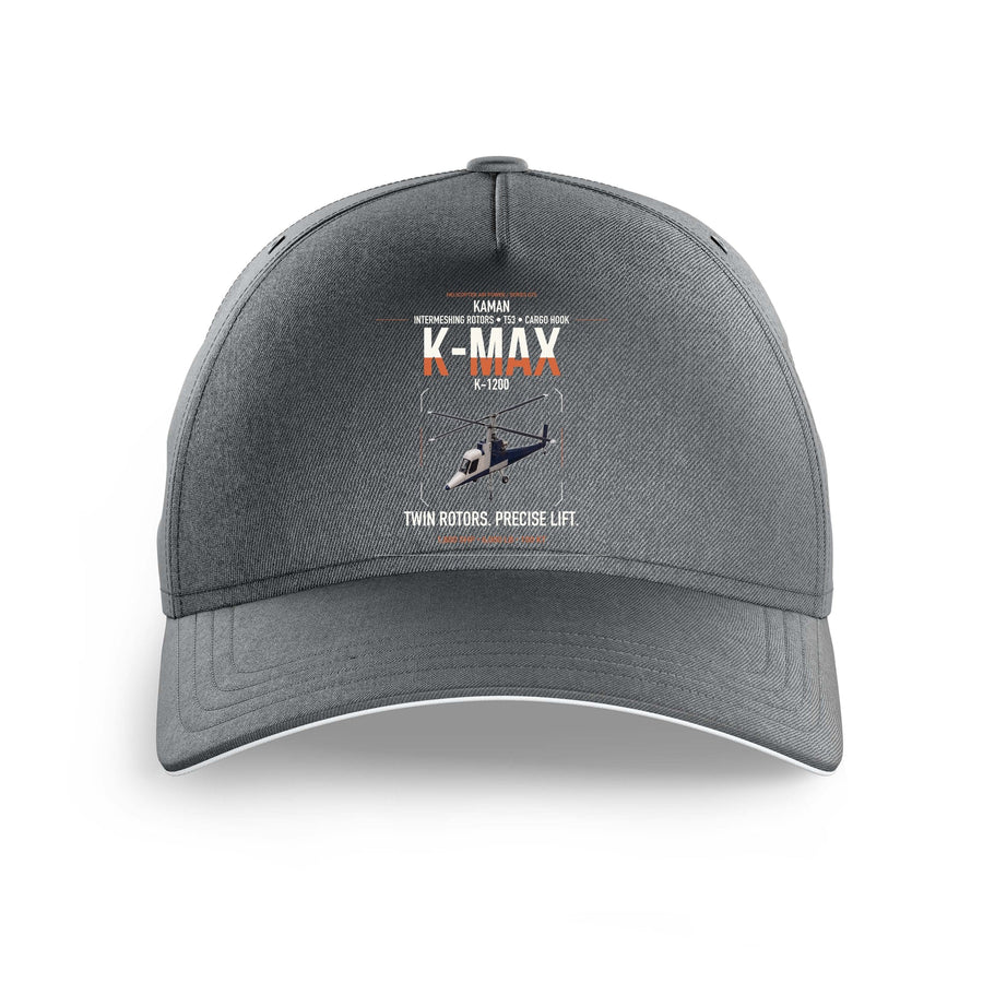 Kaman K-1200 K-MAX design on gray printed hat