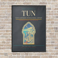 Thumbnail for Tunis-Carthage International Airport TUN vertical canvas print - framed - gray background