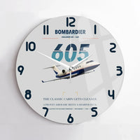 Thumbnail for Bombardier Challenger 605 design on light gray no frame wall clock