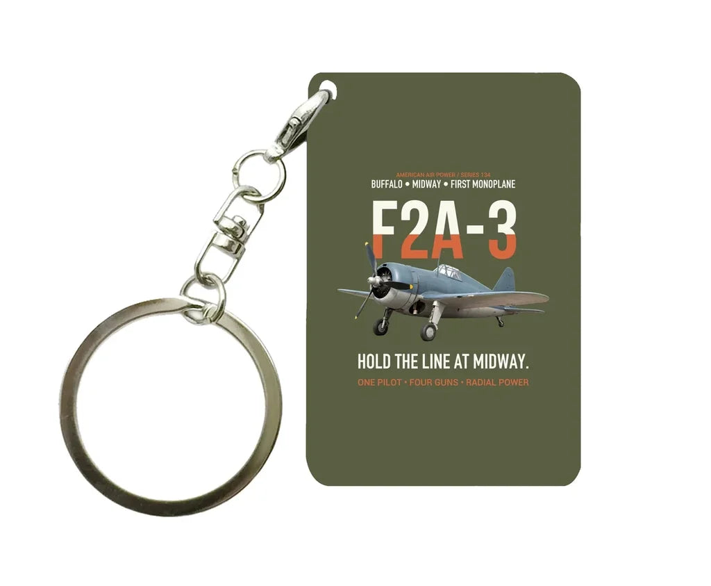 F2A-3 BUFFALO Key Chain design on green army key chain