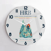 Thumbnail for Harbin Taiping International Airport (HRB) design on light gray no frame wall clock