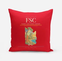 Thumbnail for Figari Sud-Corse Airport (FSC) design on red pillow