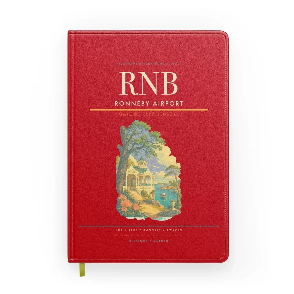 Ronneby Airport (RNB) design on red notebook