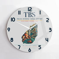 Thumbnail for Tbilisi International Airport (TBS) design on light gray no frame wall clock