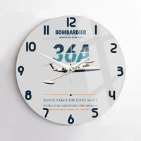 Thumbnail for Bombardier Learjet 36A design on light gray no frame wall clock